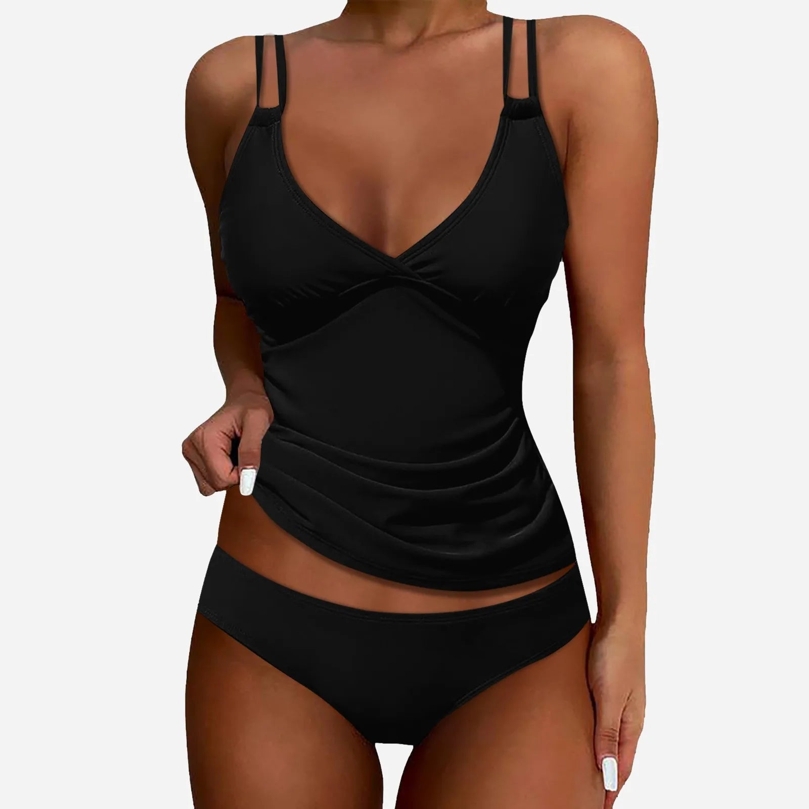 Women's Solid Color Split Swimsuit
